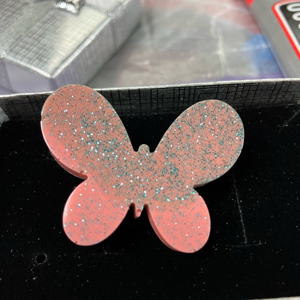 Handmade resin butterfly brooch